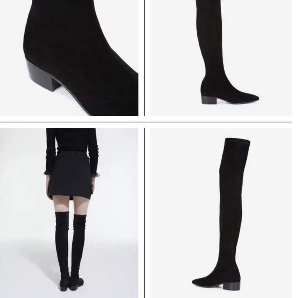 THE KOOPLES Suede Thigh-High Boots